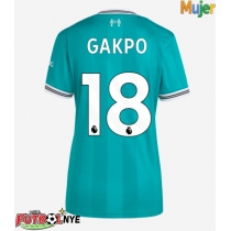 Camiseta Liverpool Cody Gakpo #18 Tercera Equipación para mujer 2025-26 manga corta